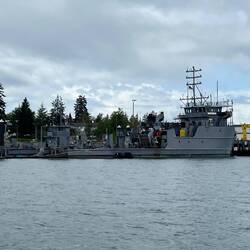 Torpedo trials support vessel, "Discover Bay"