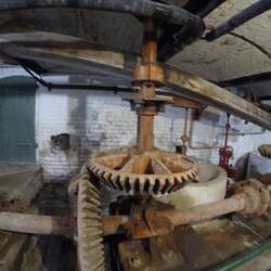 The cogs and gears used to grind the flint and bone