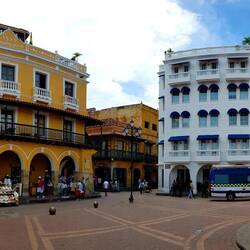 Statue of Pedro de Heredia, former Spanish conquistador and founder of Cartagena.