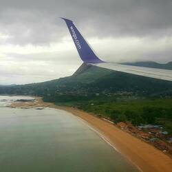Despite the cloudy weather, we are happy! Landing at Panama Pacifico airport.