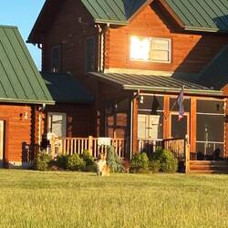 Owners house with Collie dog