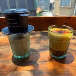 Salty and egg coffee