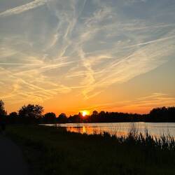 Sunset lake walk