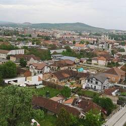 Blick vom Turm der Burg auf die Stadt