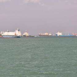 Ships docked in the bay