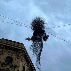 This was hanging above the street. No idea why!