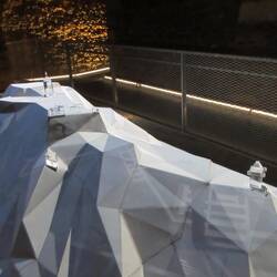 Modell vom Schlossberg mit Uhren- & Glockenturm