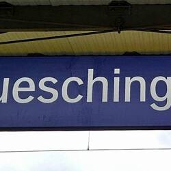 Umstieg in Donaueschingen, wo Donau und Donauradweg beginnen