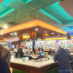 Another bar for Thomas, it was hopping with the locals. Free paella with your drink.