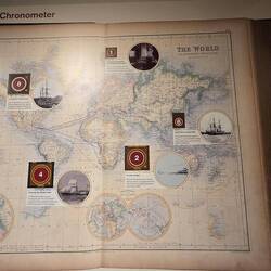 This map shows the numerous tracks they took to figure a good method to determine longitude.