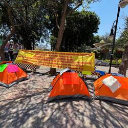 Protestcamp gegen steigende Wasserpreise