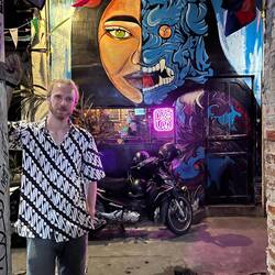 Bassac Street: a tiny alleyway full of micro-bars and street art.