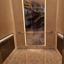 Fancy lift with piped music
