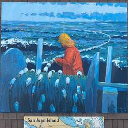 Some murals on the side of the Friday Harbor Ace Hardware building.