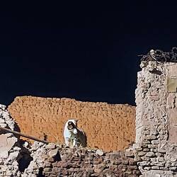 Zerstörung rund um den Schrein