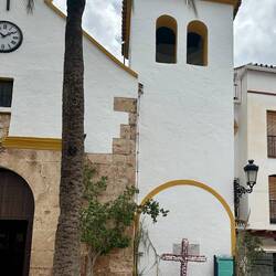 The bell tower was once a minaret.