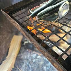Zubereitung überm offenen Feuer....