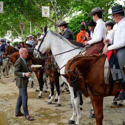 Es werden Tapas und Sherry gereicht.