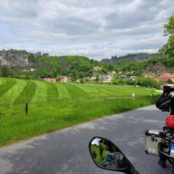 Blick auf Rathen/Elbe und die Bastei
