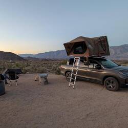 James' accommodation, our roof tent