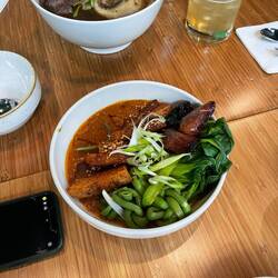 Pork belly with peanut sauce