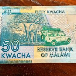 Die Sensation! Ein Landy auf dem 50 Kwatscha Schein! 50 Kwatscha = 0,02 €