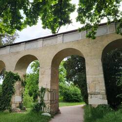 The old aquaduct beside the castle lake