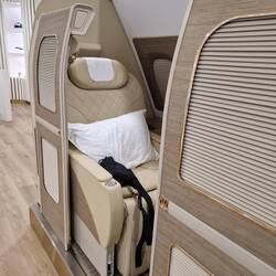 Emirates 1st class cabin mock up in the shop