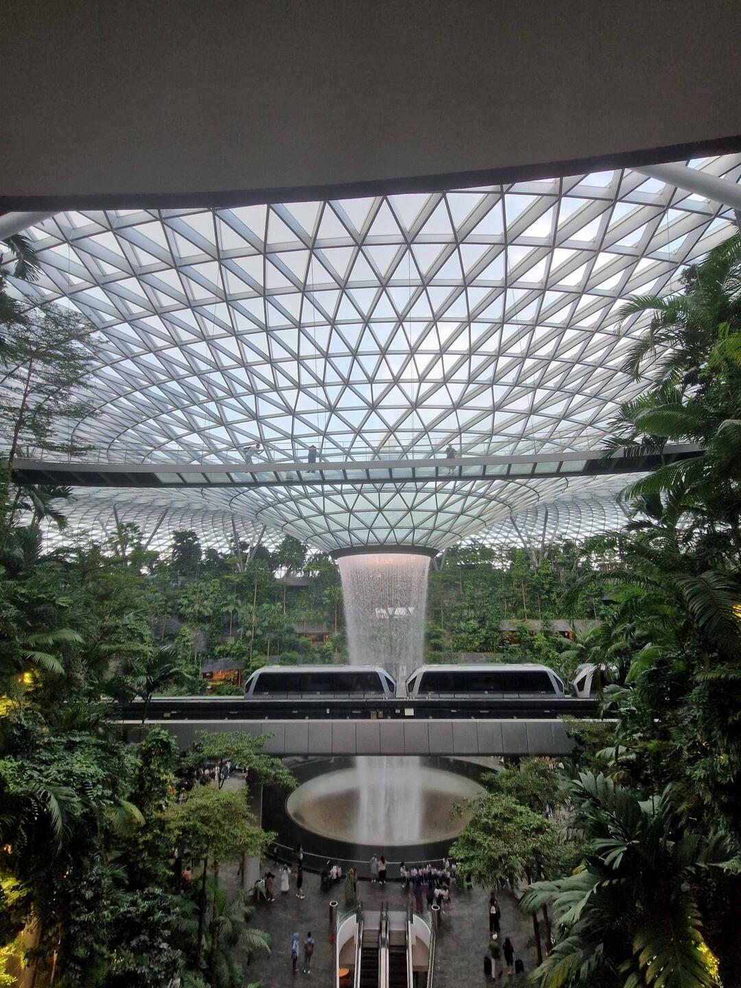 Waterfall in Jewel. T1 Singapore airport