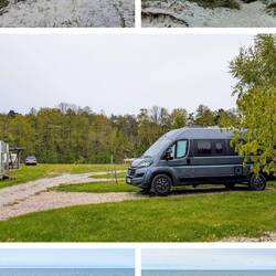 Campingplatz Karklė und Blick von der Steilküste
