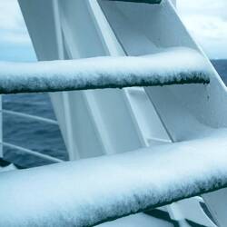 Yes ... we have snow on the outer decks and ladders — Weddell Sea, Antarctica.