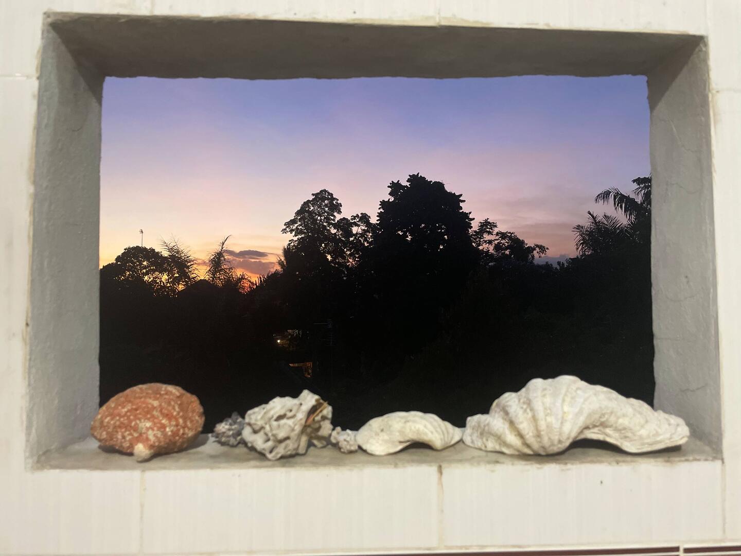 My bathroom window at sunset 🌅