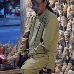 sculptures sur racines de bambous