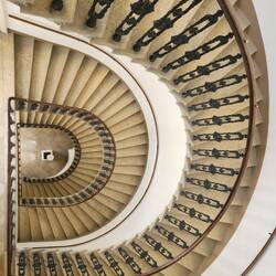 The staircase in our building from our 3rd floor. Yes the suitcases were carried up! Not by me🤭