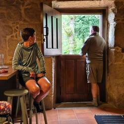 Our stay in Meano, and old stone house. Ken loved that door