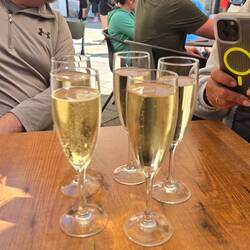 Celebrating Jayme's arrival the next day