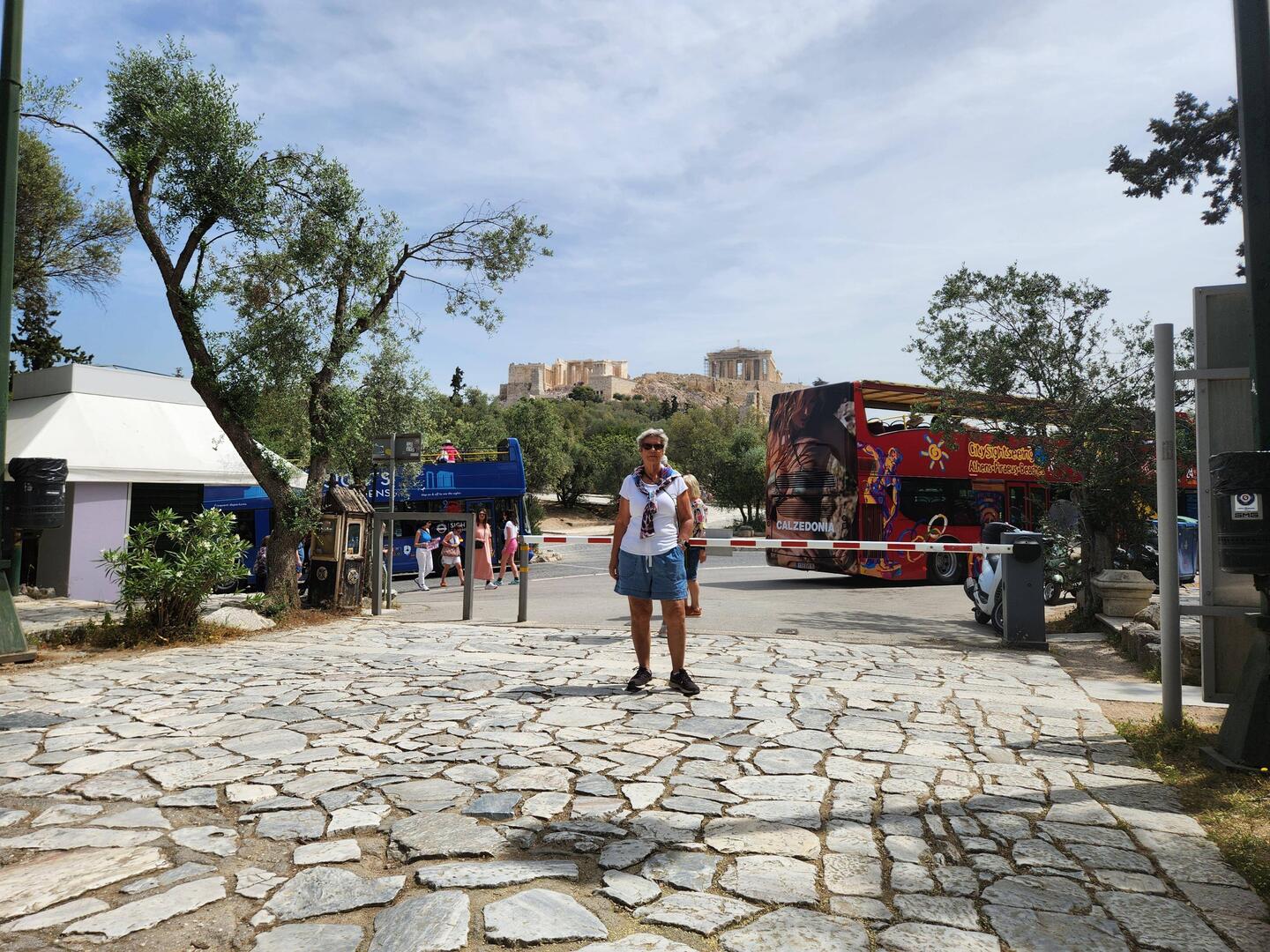 Walking on the beautiful pedestrianised Acropolis loop