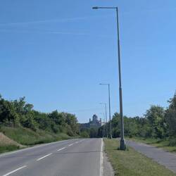 Die Basilika von Esztergom in der Ferne