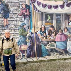 Connie is one of the modern day pilgrims joining the historic folk in this mural
