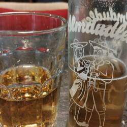 Almdudler soft drink is refreshing, a bit like elderflower ginger ale iced tea.