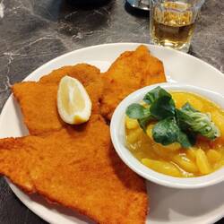 Schnitzel trio with artapfelsalat
