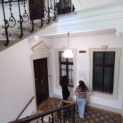 I snuck in for a peek at Freud's house.