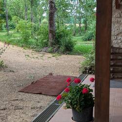 Front porch of meditation hall
