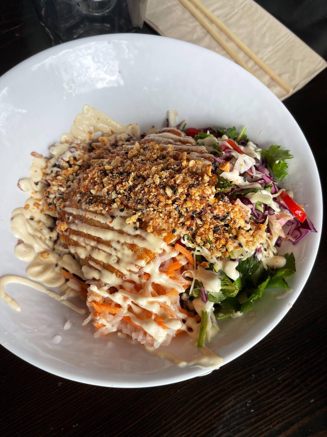 Rockfish pork patty rice bowl