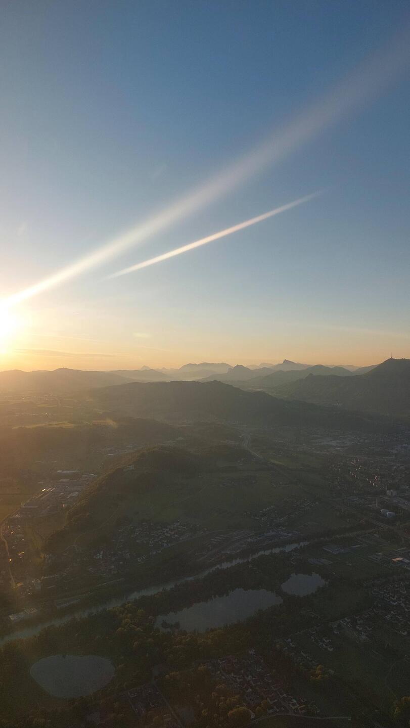 Sonnenaufgang bei Abflug