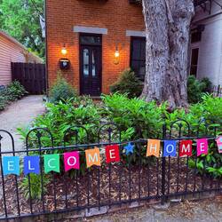 Neighbors decorated my yard to welcome me home