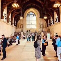 Inside Westminster Hall. Start of Tour.