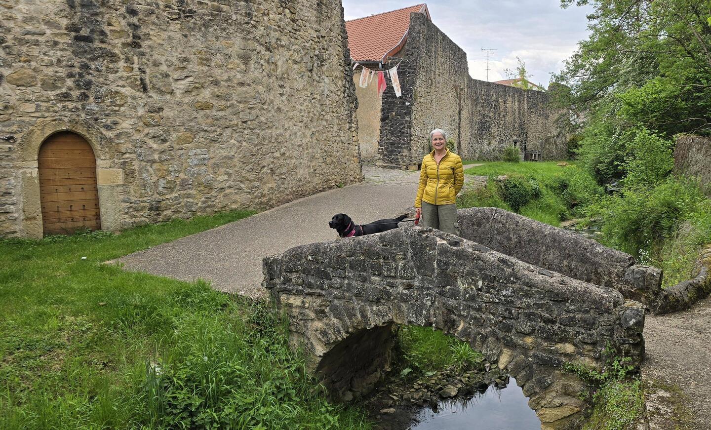 Lovely walk down to the village via the ramparts walk