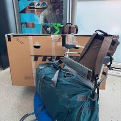 All our stuff. At Edinburgh Airport. Eek!