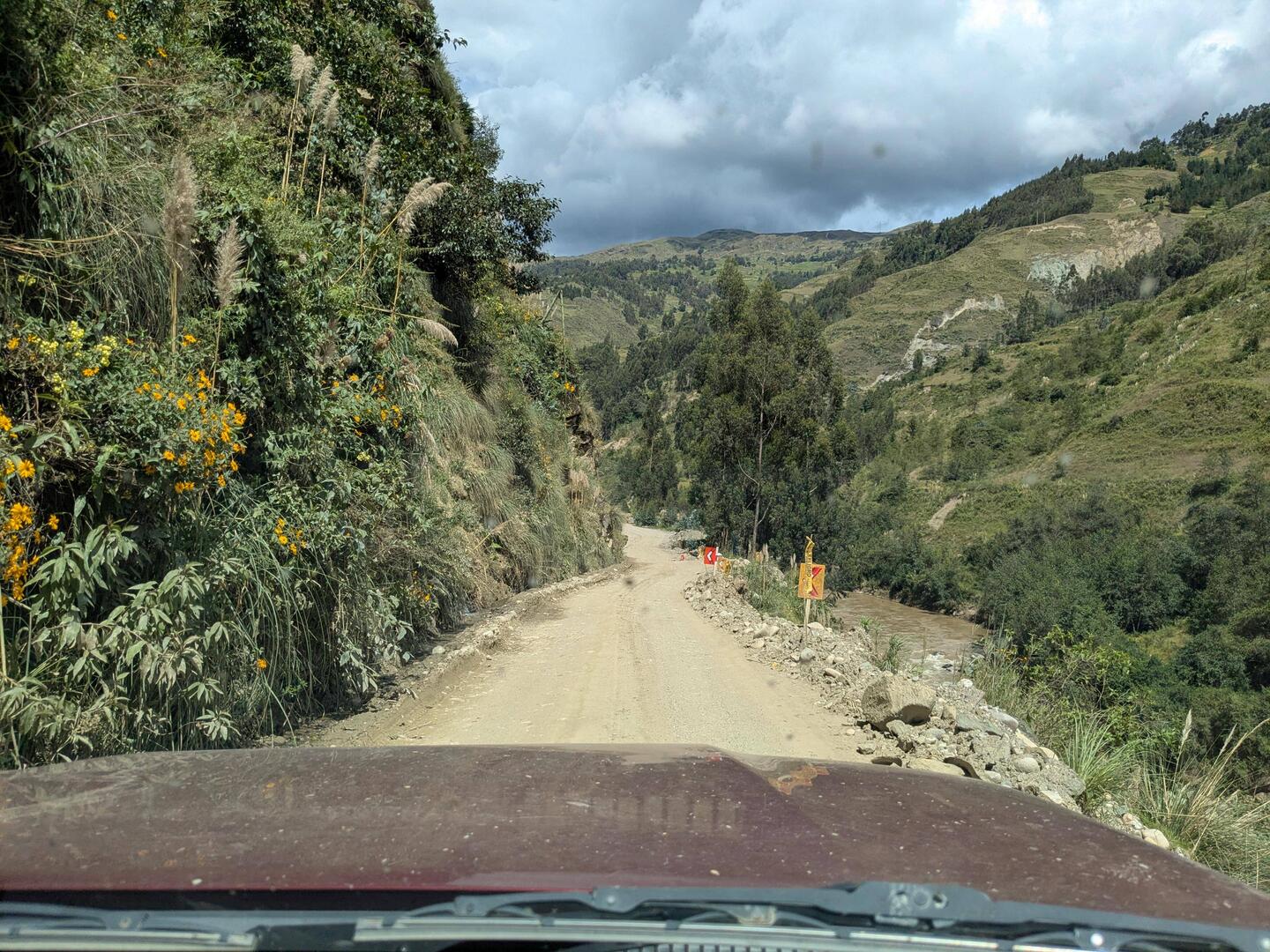 Narrow and unpaved roads